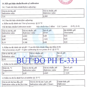 giay hieu chuan pH E-331